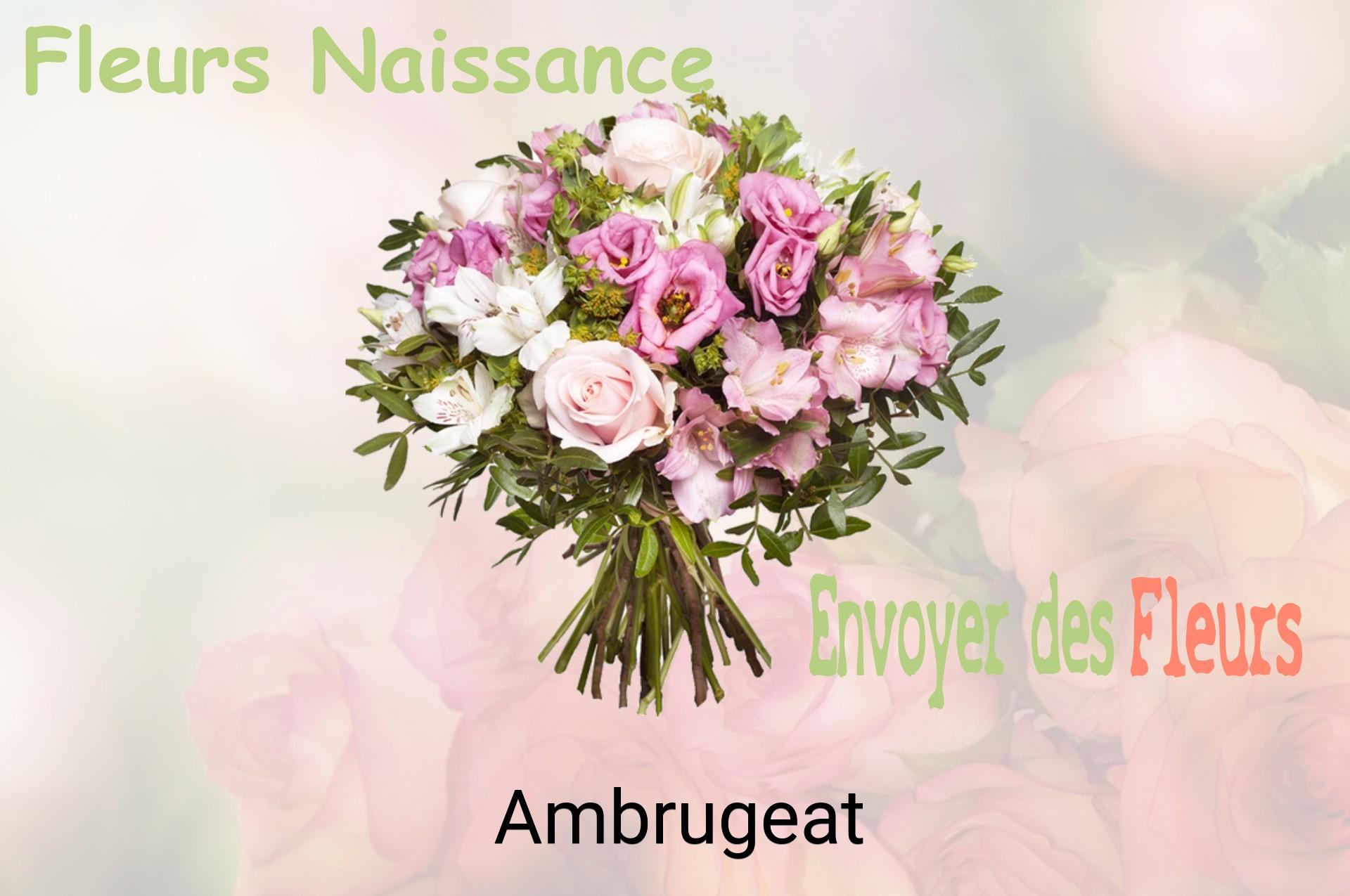 Bouquet de fleurs de naissance livré à Ambrugeat