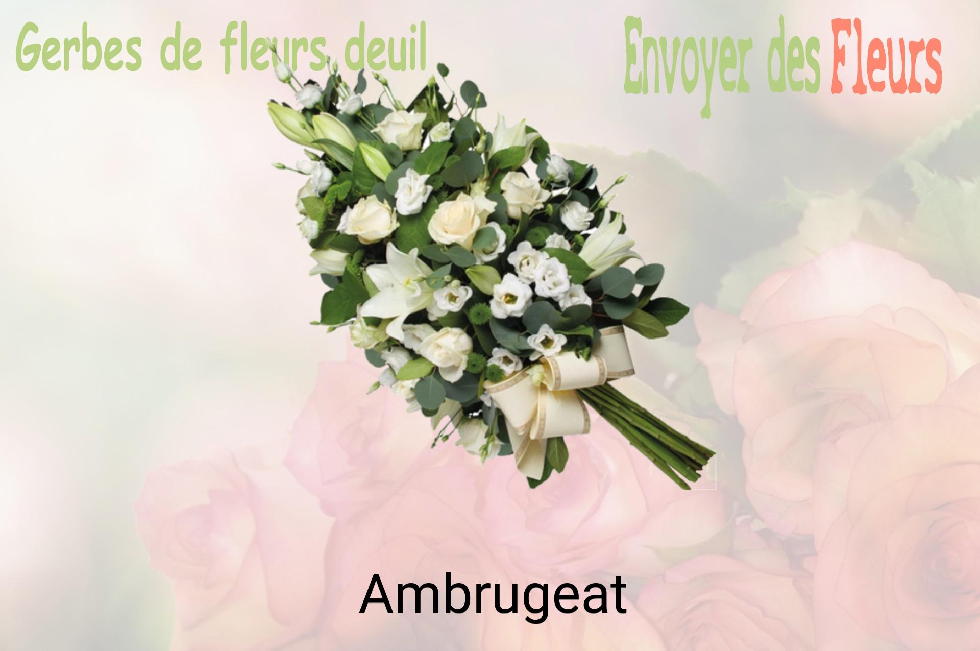 Gerbe de fleurs de deuil livrée à Ambrugeat